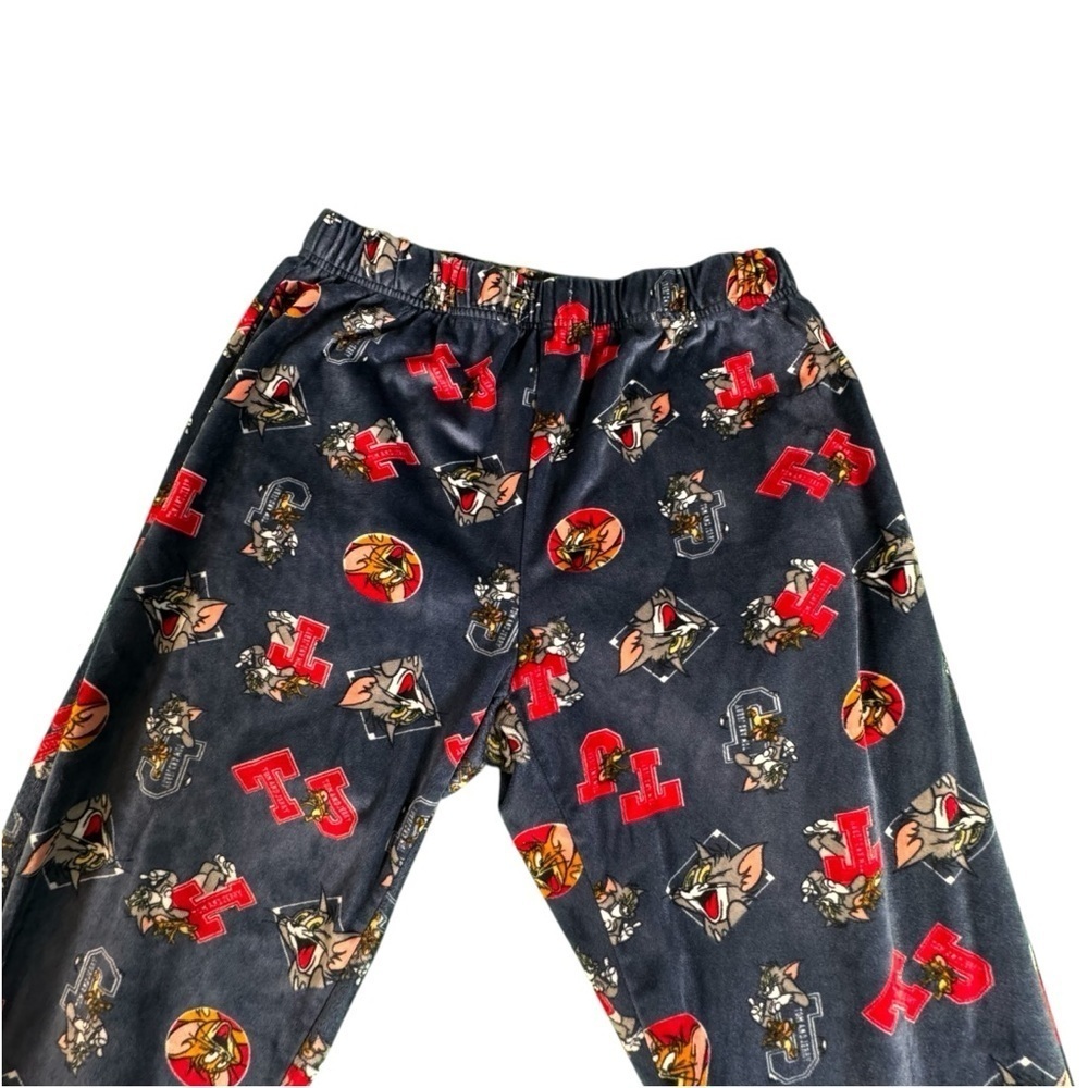 Tom & Jerry Aeropostale Women’s Lounge Pants Medium Blue Red Cartoon Print Soft - Picture 2 of 8